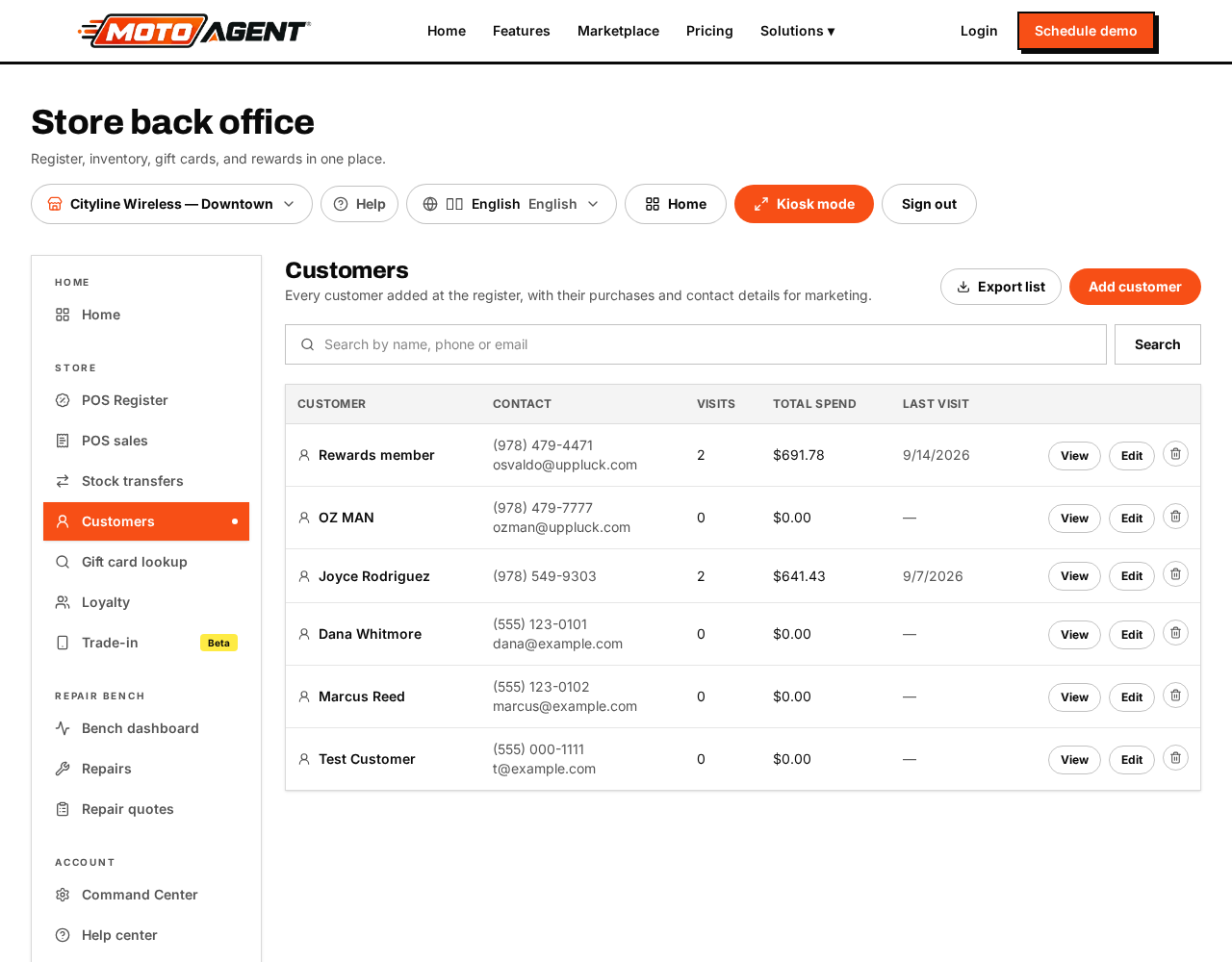 Customer records