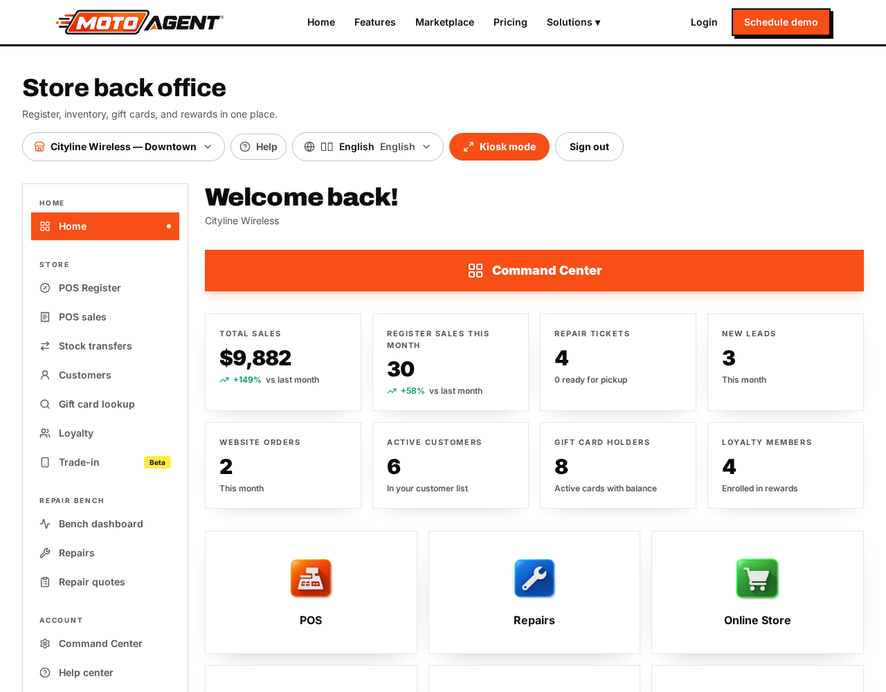 Your home dashboard