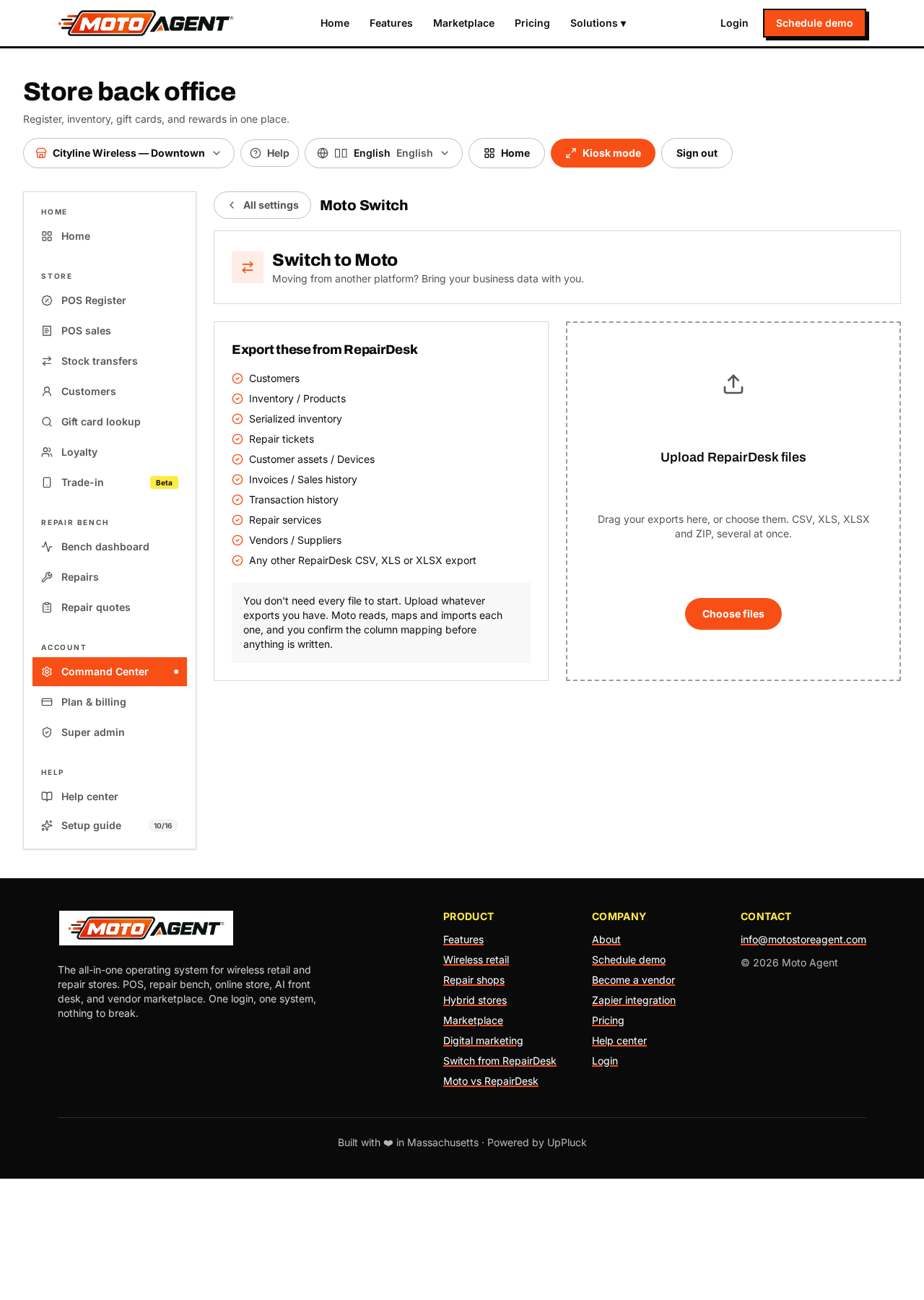 Bring RepairDesk data into Moto with Moto Switch